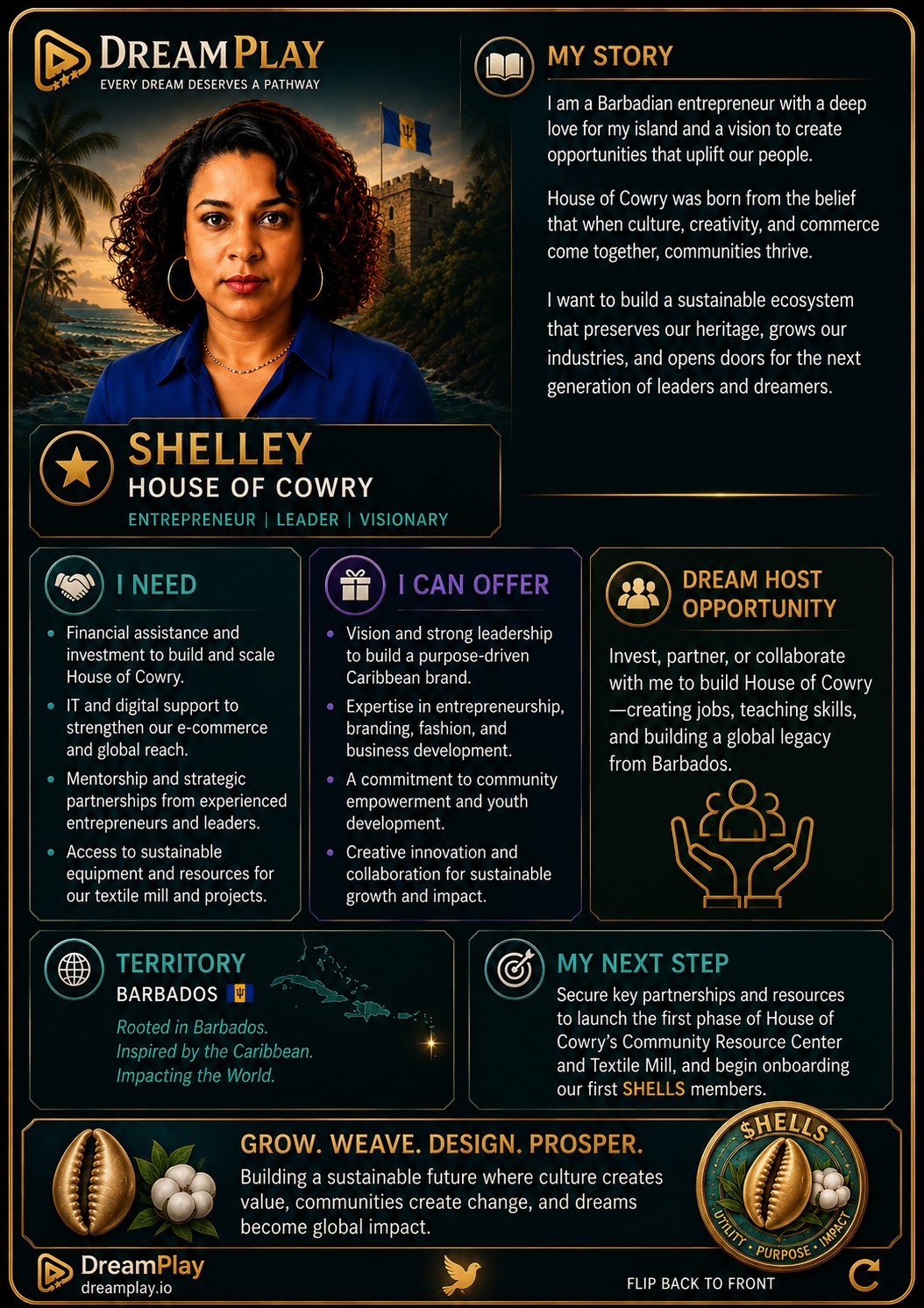 Back of Shelley’s Dream Card